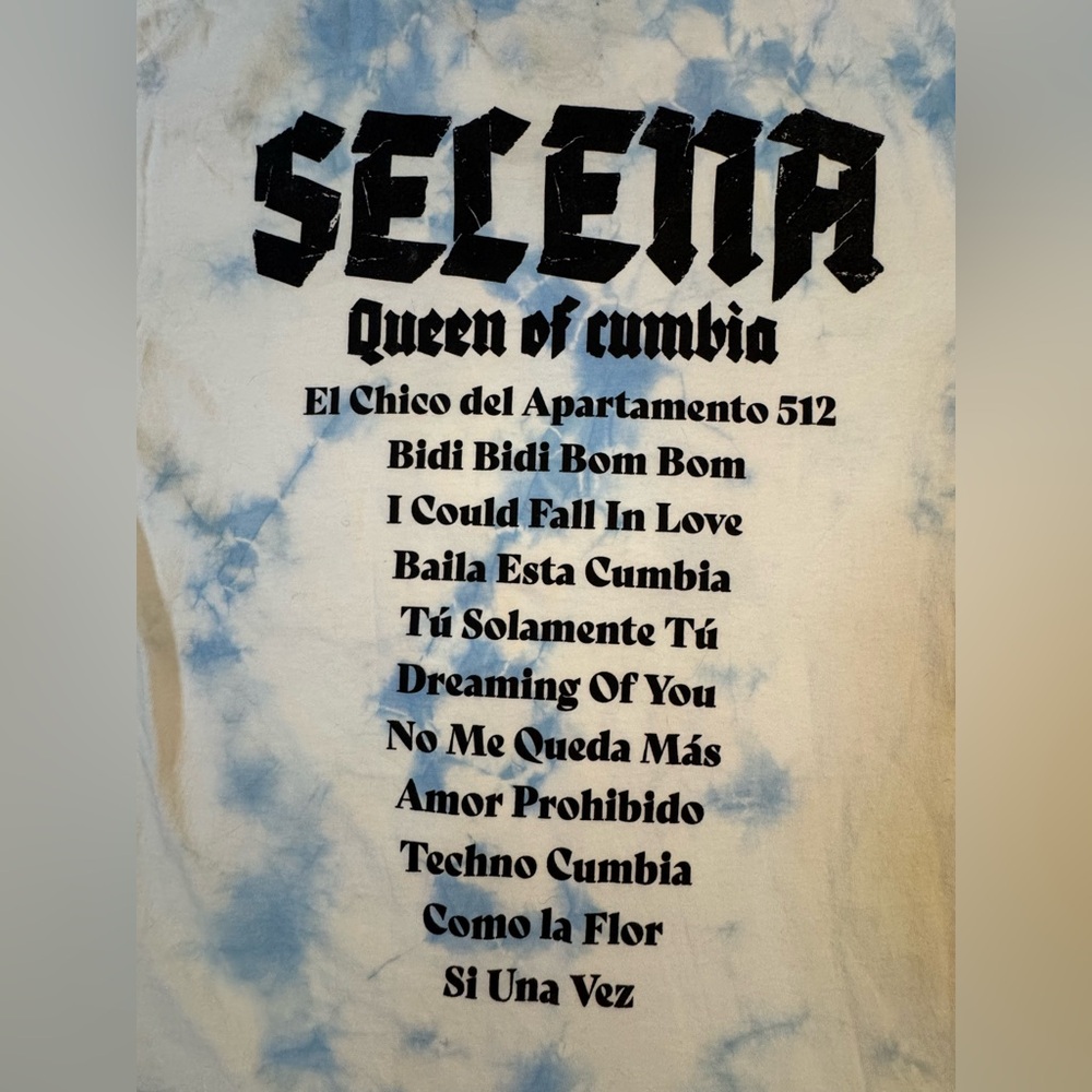 Selena Queen of Cumbia Tie Dye T Shirt Large Tour Style Graphic - Picture 5 of 9